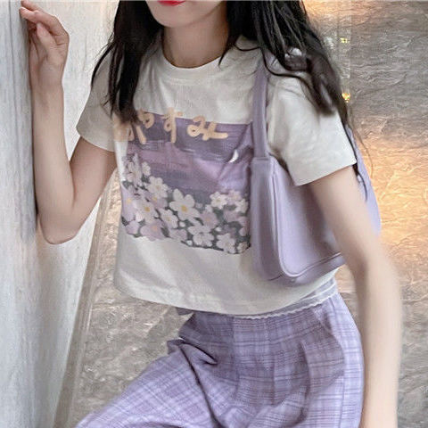 Set áo thun ngắn tay + quần dài ống rộng thời trang dành cho nữ (có bán lẻ)