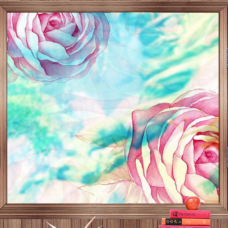 Decal dán kính cao cấp - 2 Bông Hồng lớn sang trọng (  60x58 )