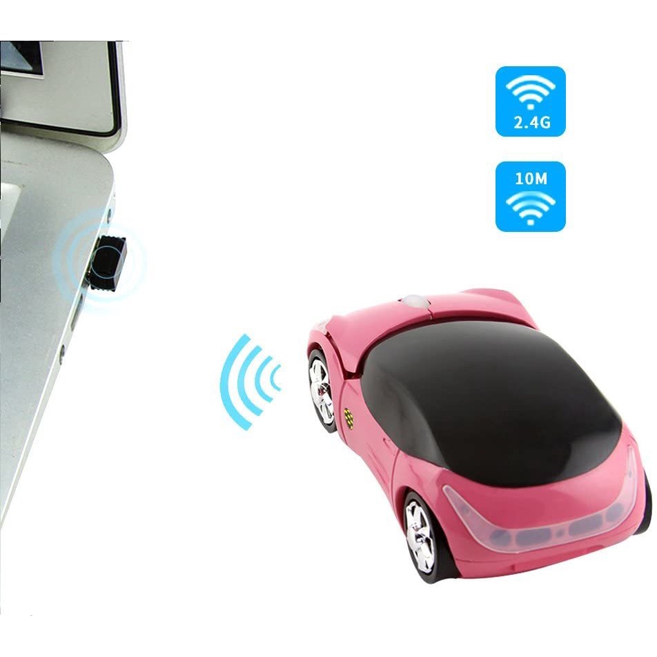 Chuột Quang Không Dây HìNh Xe Hơi 3D 1600 DPI 2.4Ghz, ĐầU CắM USB Cho PC /