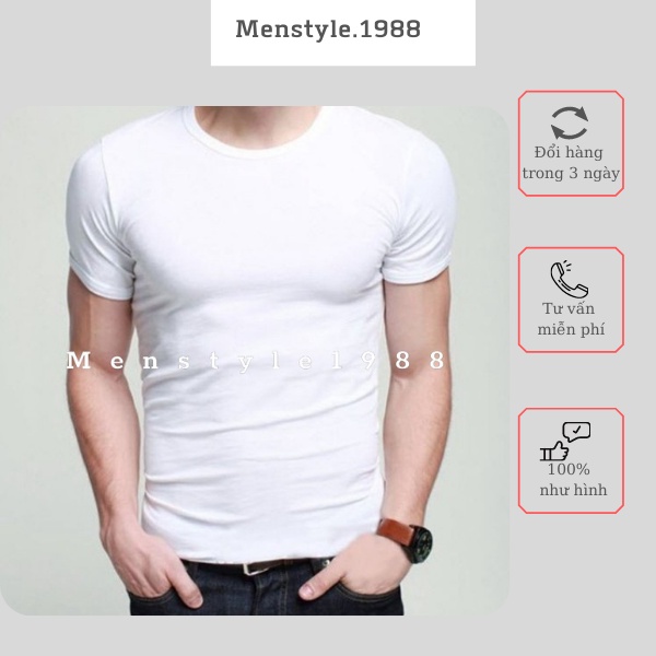 Áo thun nam ngắn tay áo phông nam cổ tròn cao cấp Aristino màu trắng trơn chất cotton chính hãng | BigBuy360 - bigbuy360.vn