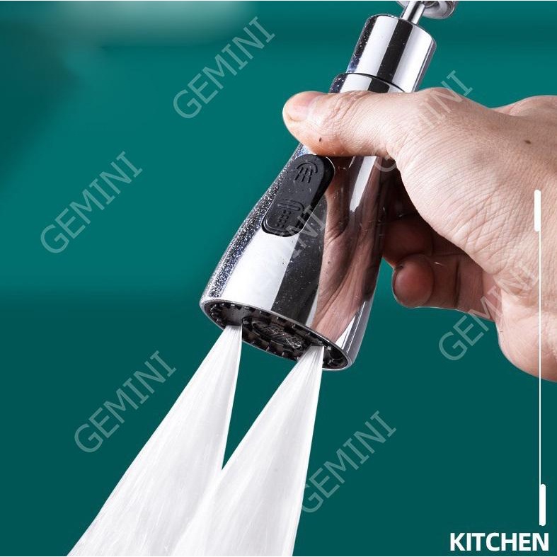 Đầu vòi nước tăng áp rửa bát xoay 360 độ 3 chế độ đa năng V4 Gemini Shop