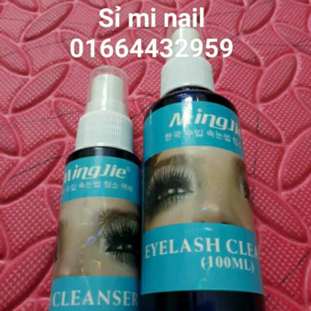 Nước vệ sinh rửa mi dung tích 100ml trước khi nối mi hiệu mingjie giúp vệ sinh sạch keo mi còn sót lại