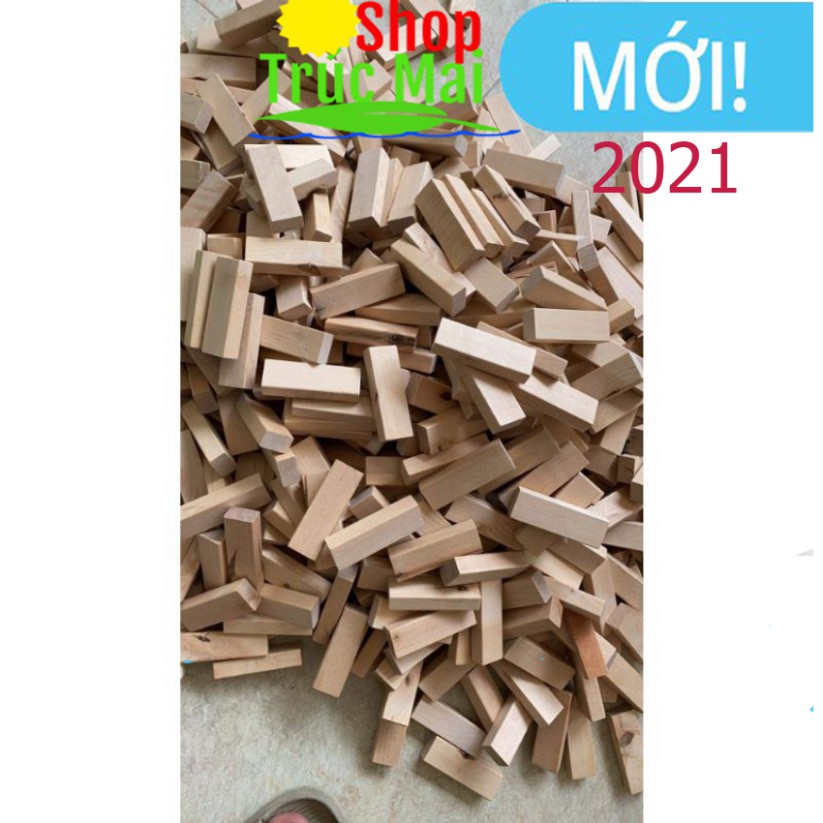 Bộ 54 thanh rút gỗ xếp hình đồ chơi Domino Montessori lắp ráp