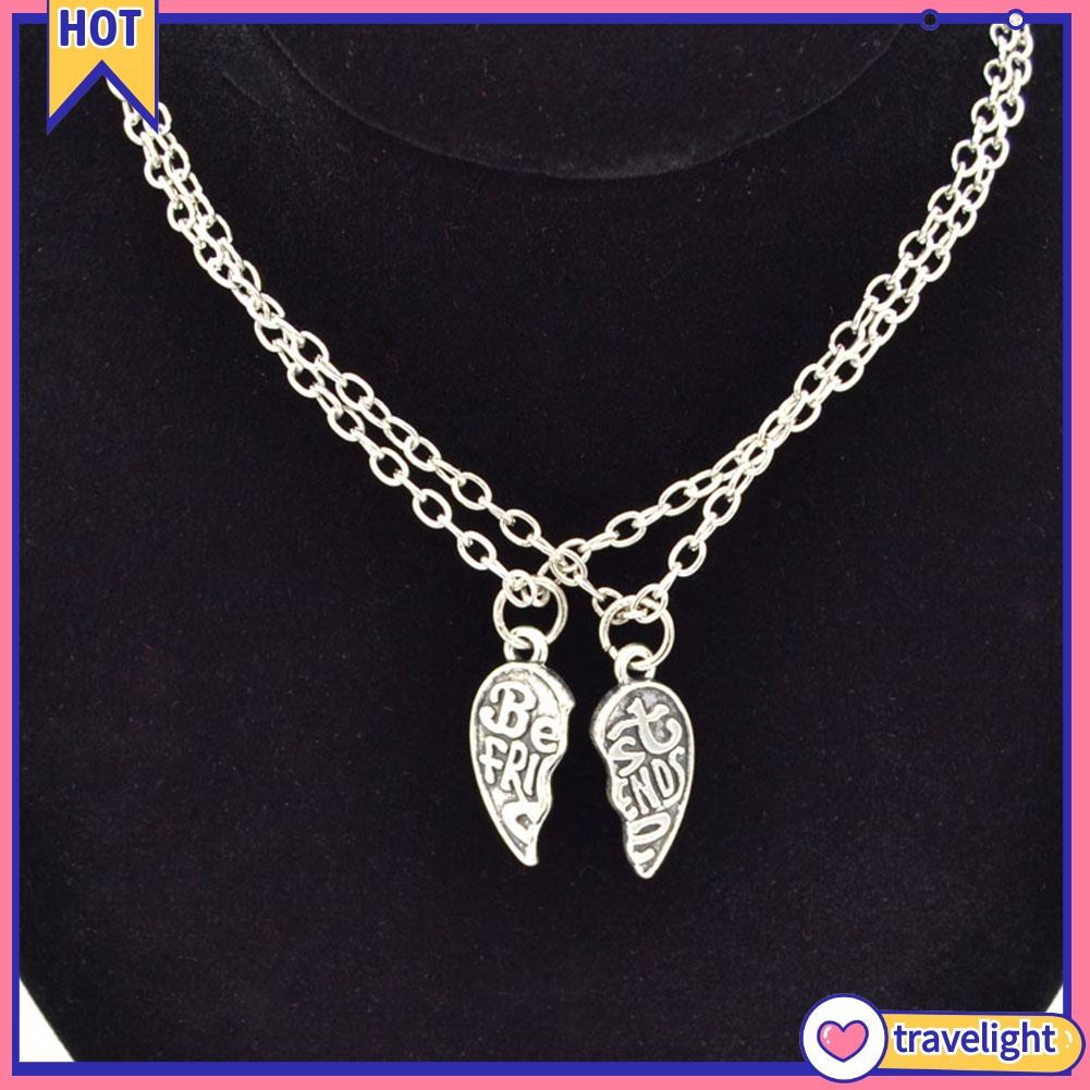 Set 2 vòng cổ Tình Bạn Mặt Ghép Hình Trái Tim