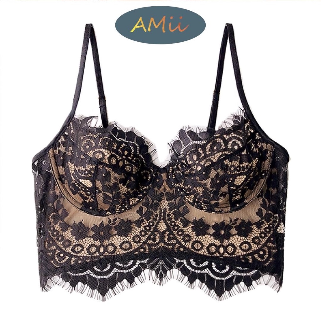 Áo Bra ren AMii Có Gọng nâng ngực sexy Áo lót nữ Bralette mút mỏng ren mềm xuyên thấu gợi cảm 1 khóa cài sau mới A111 | BigBuy360 - bigbuy360.vn