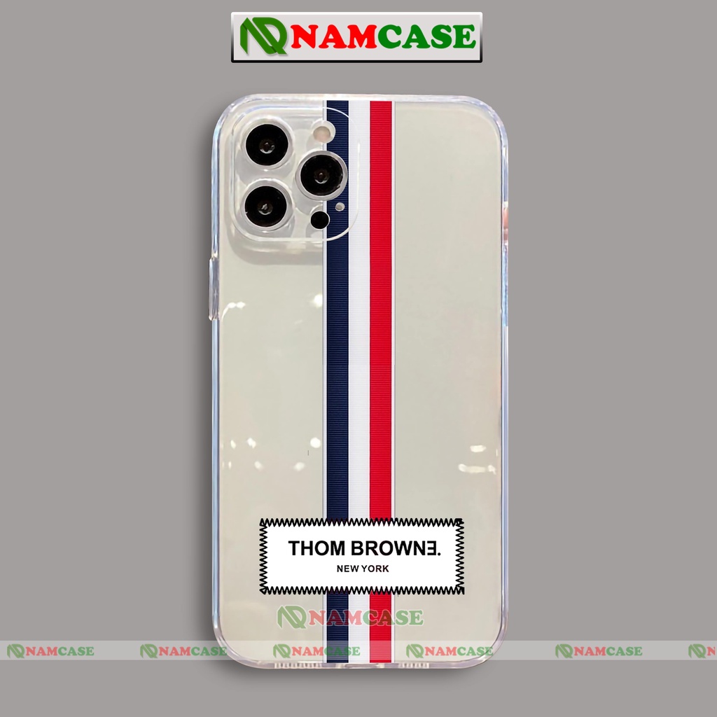 Ốp lưng iPhone thom browne chống sốc cạnh viền vuông Silicon trong suốt cho ip 6/6s/7/8/X/XS/11/12/13/14 Pro Plus Max