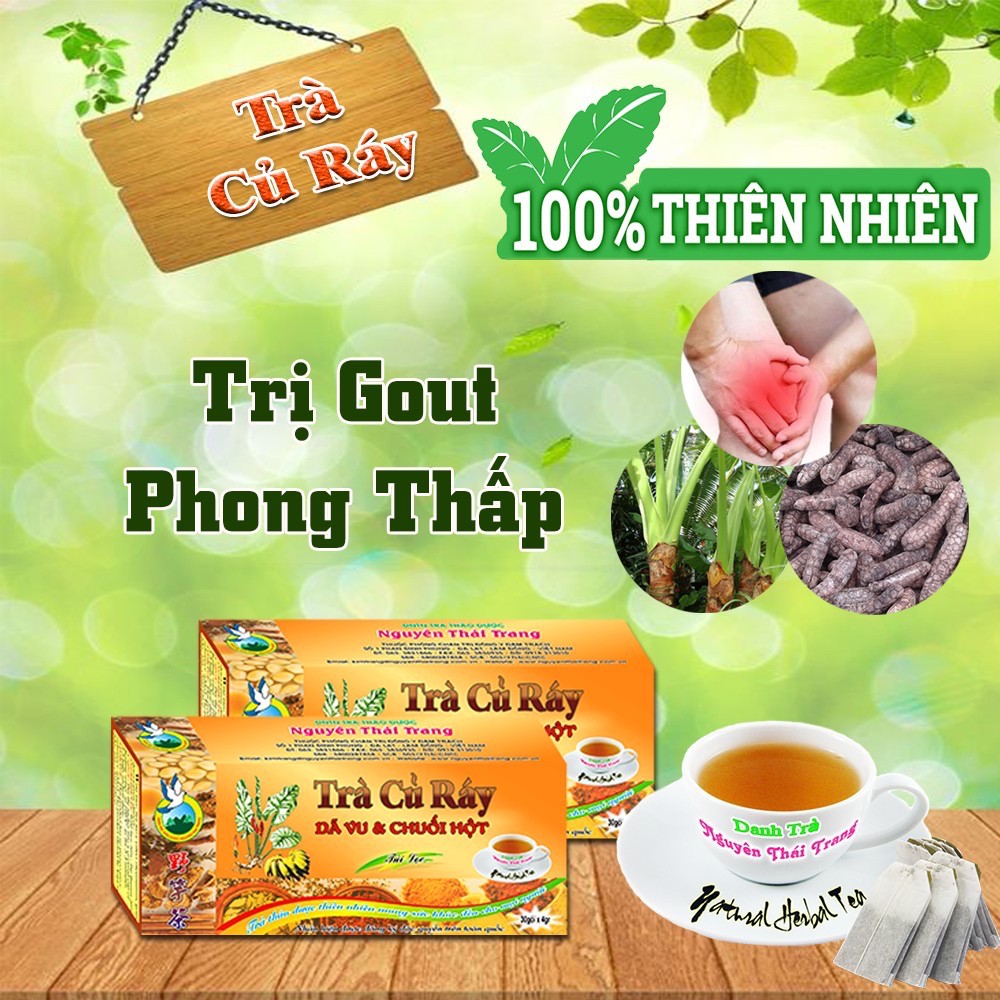 TRÀ CỦ RÁY CHÍNH HÃNG NGUYÊN THÁI TRANG HỖ TRỢ GÚT VÀ PHONG THẤP 30 GÓI TÚI LỌC