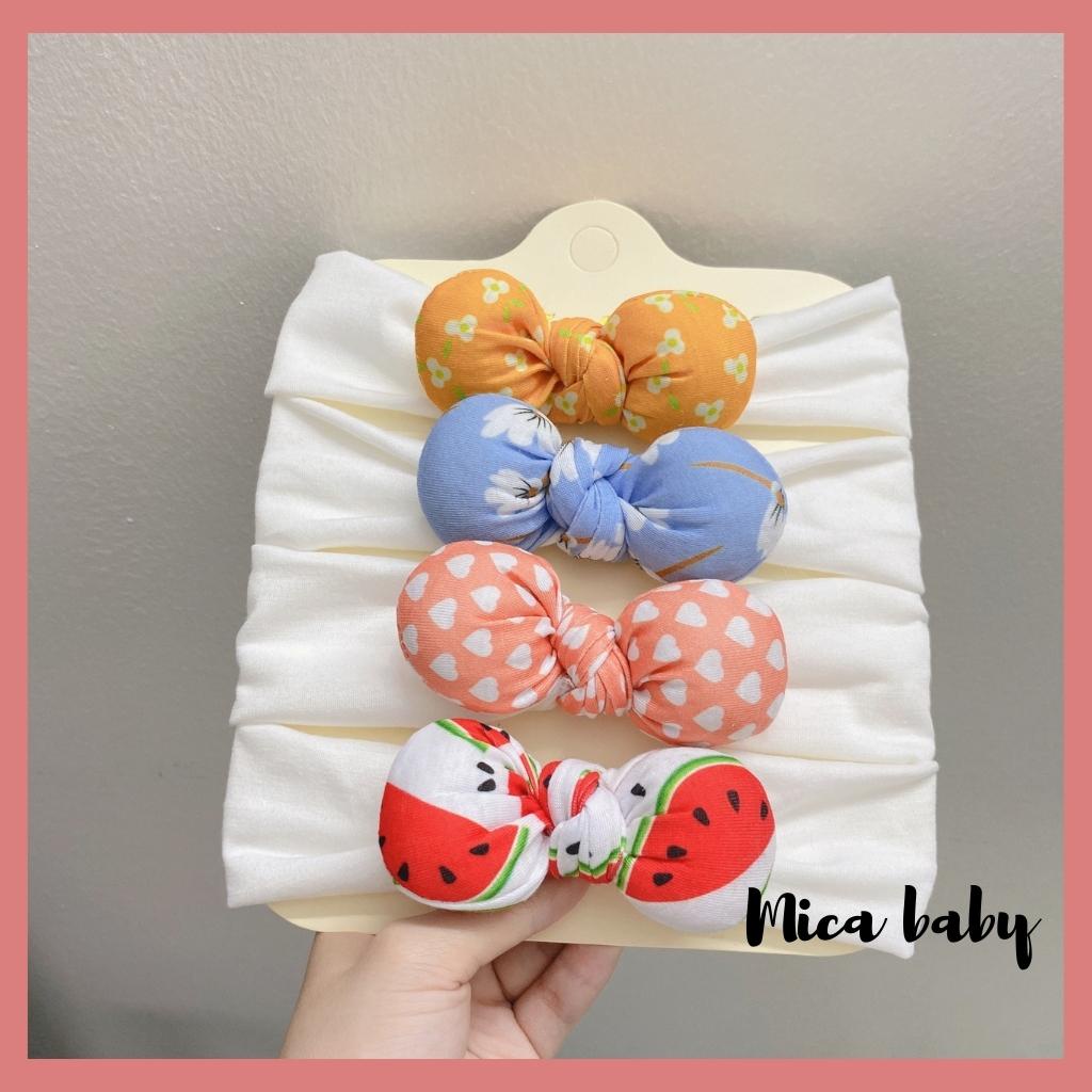 Băng đô vải gắn nơ phồng dễ thương cho bé gái Mica Baby BD54