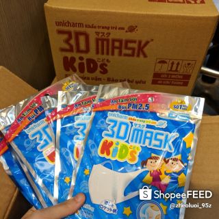 ( CHÍNH HÃNG )  KHẨU TRANG 3D MASK KIDS UNICHARM 3 MIẾNG