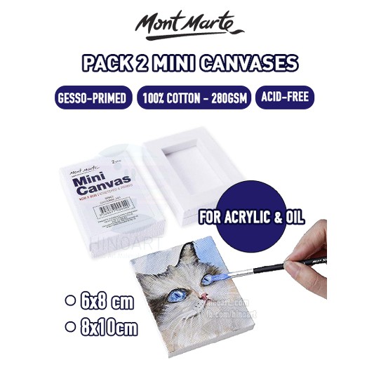 Mont Marte Mini Canvas - Set toan hai chiếc / lẻ - 6x8 / 8x10 / 10x10cm