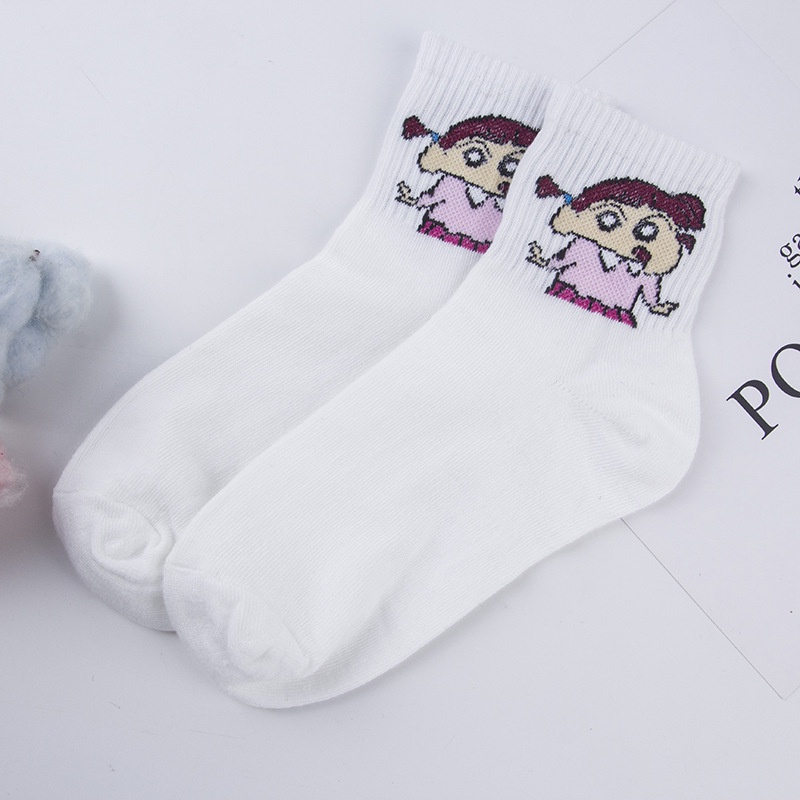 Set 5 đôi vớ hoạt hình Bút Chì Shin, vó cổ cao nam nữ