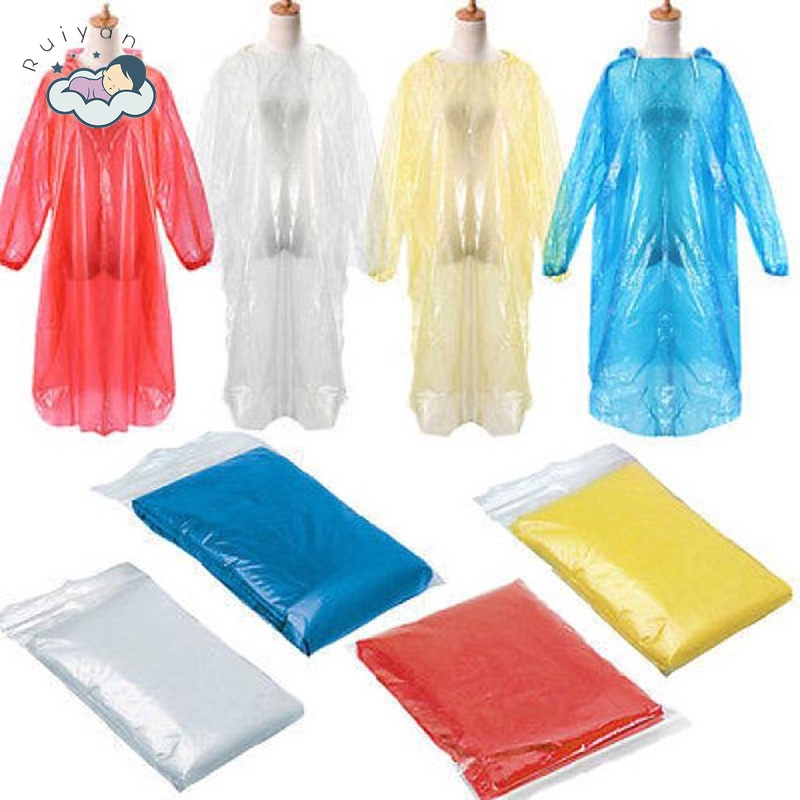 【RYT】1PCS Disposable Raincoat Adult Emergency Waterproof Poncho Unisex Rainwear Camping Rain Coat