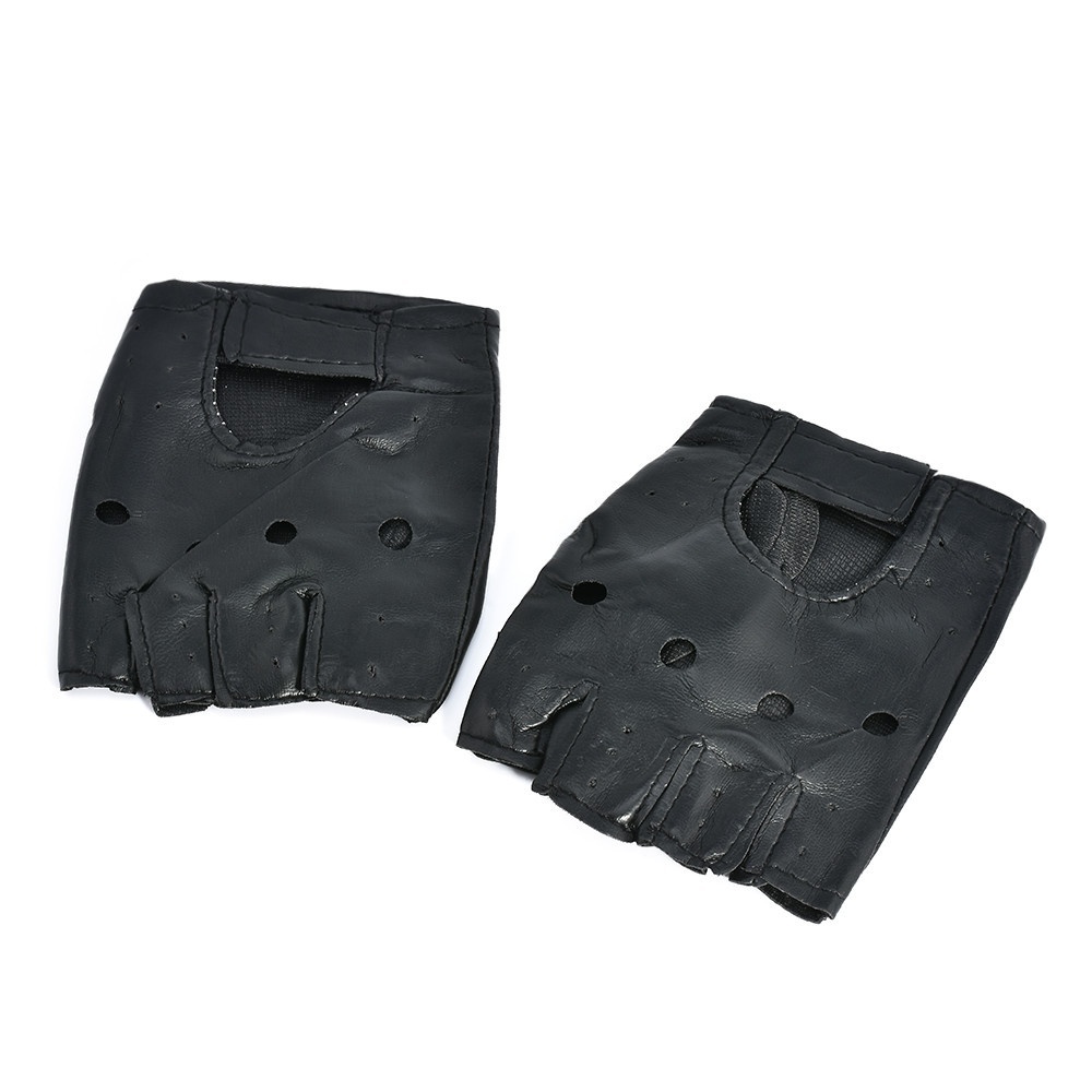 Găng tay da hở ngón thiết kế đơn giản phong cách thể thao cá tính dành cho nam