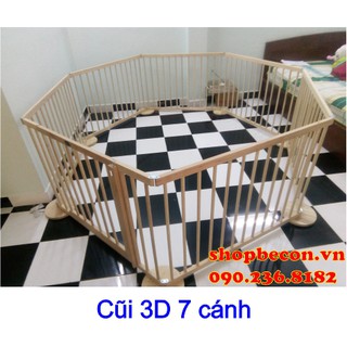 Cũi quây đa năng an toàn cho trẻ 3d 6 cánh