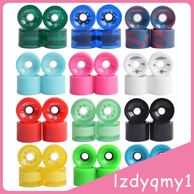 Pretty 4pcs 78A Hardness Skateboard Wheels 70X51mm Longboard Roller Parts Green