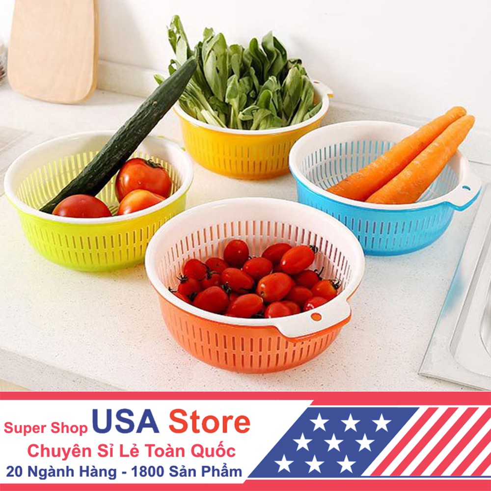 Rổ Rửa Rau Kiêm Chậu Hai Lớp Siêu Tiện Dụng S6 - Có Lỗ Treo | BigBuy360 - bigbuy360.vn