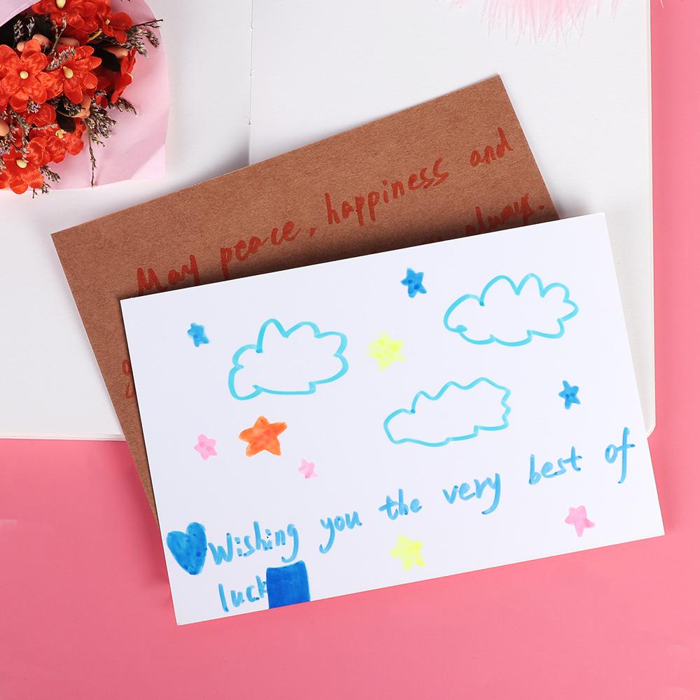 Set 10 thiệp giấy kraft trơn phong cách cổ điển nhiều màu sắc dùng để làm thiệp cưới/ bưu thiếp