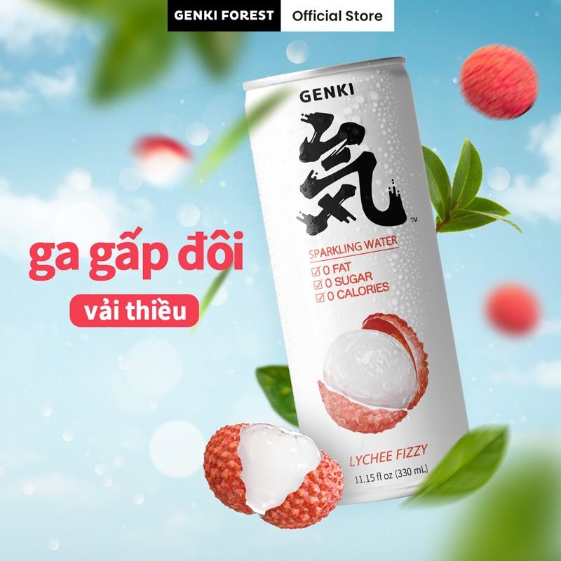 (7 Vị) Nước Soda Genki Forest Sparkling lon 330ml