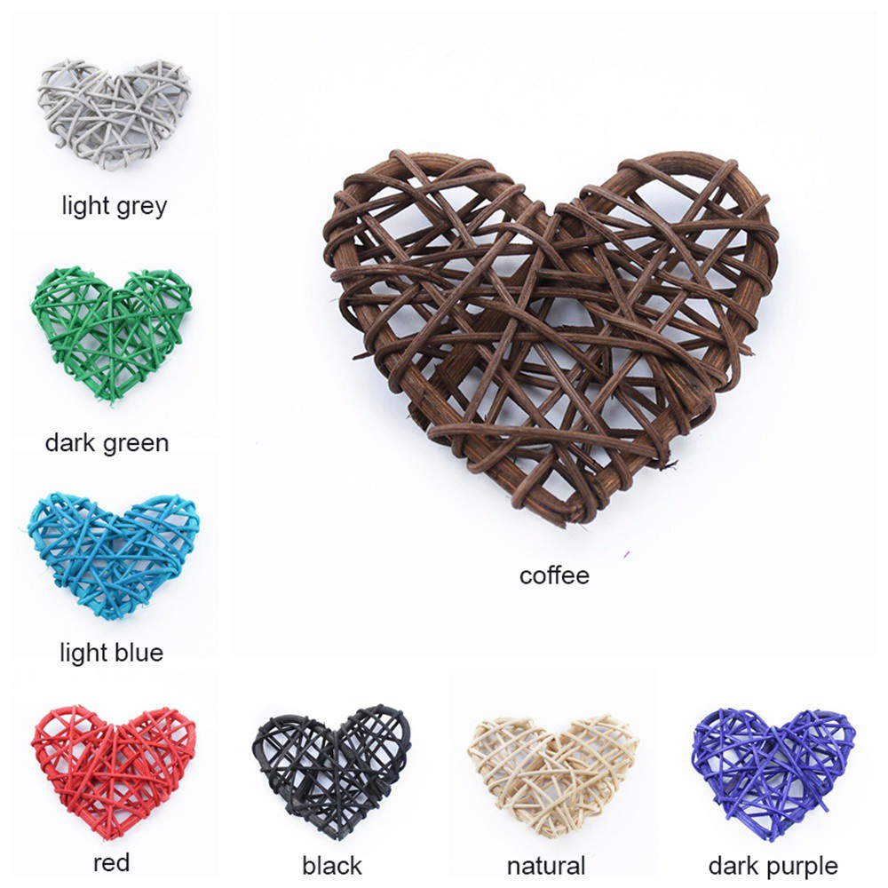 Set 5 quả cầu mây đan hình ngôi sao / trái tim nhiều màu độc đáo dùng trang trí tiệc cưới diy