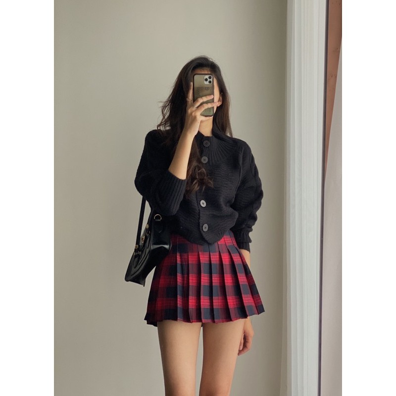 chân váy caro đỏ 582