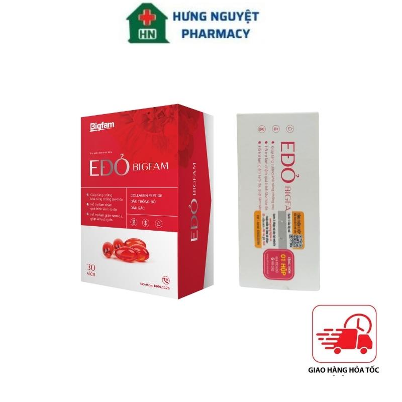 Vitamin E Đỏ Bigfam chống lão hóa hộp 30 viên mờ nám tàn nhang