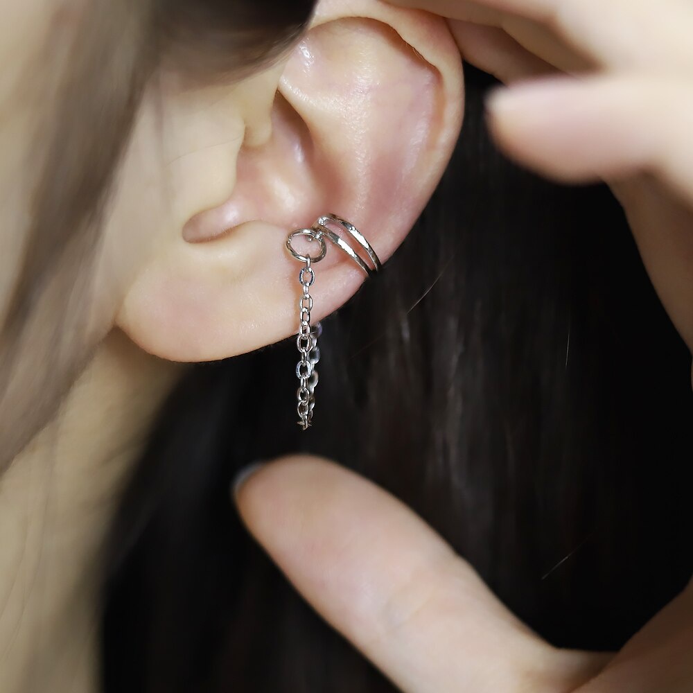 Khuyên kẹp vành tai không xỏ lỗ điều chỉnh phong cách punk rock cá tính