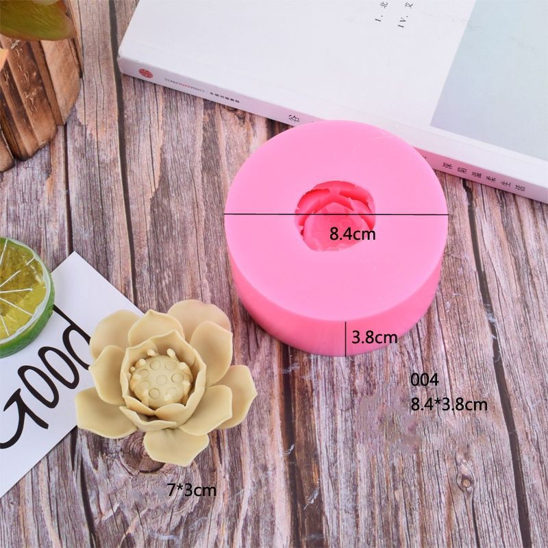 Khuôn rau câu 4D silicon Hoa sen nở 8cm Mã SG1202