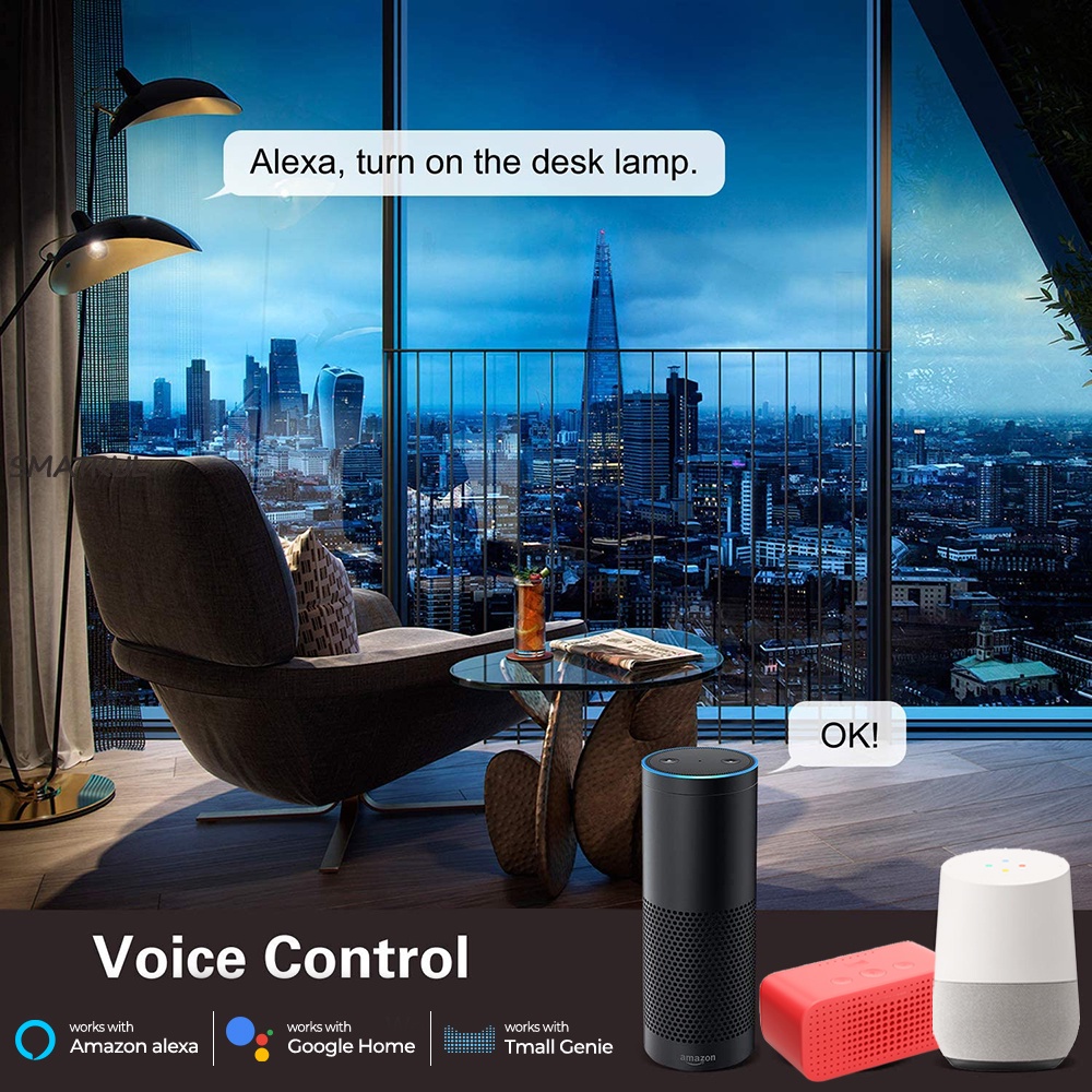 Ổ cắm SMATRUL Tuya wifi thông minh sạc nhanh cổng USB 3.0 hẹn giờ bằng app phích cắm US EU UK cho Google Home Alexa