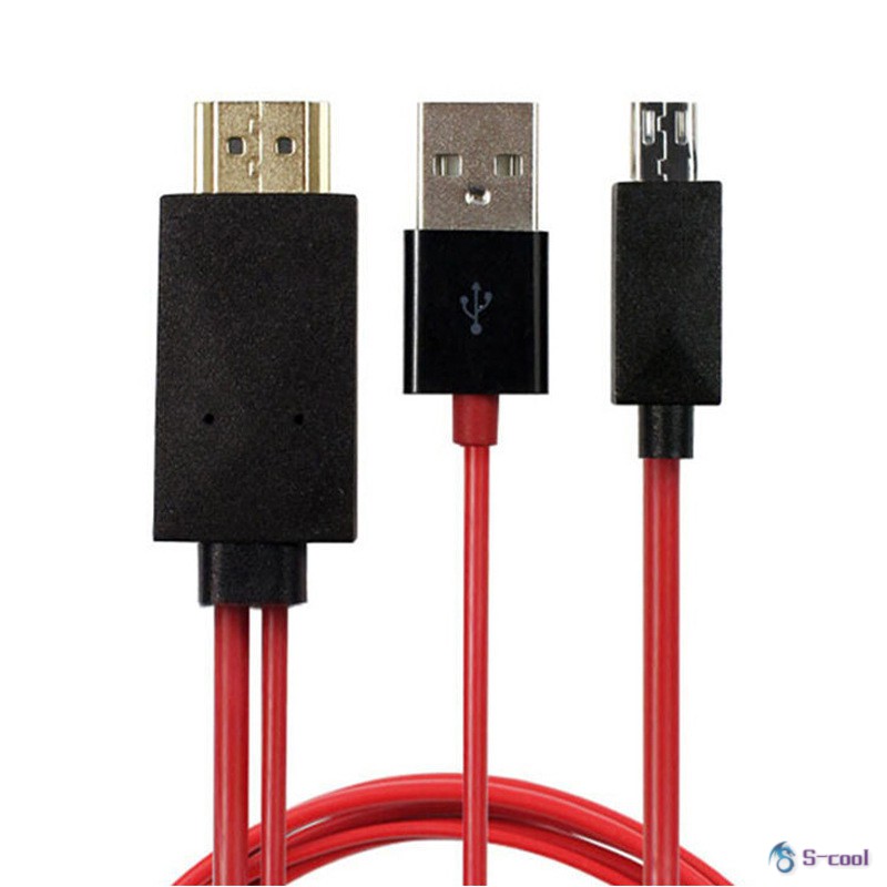 Bộ dây cáp HDMI truyền tín hiệu hình ảnh từ điện thoại Micro USB 11 Pin lên TV HD