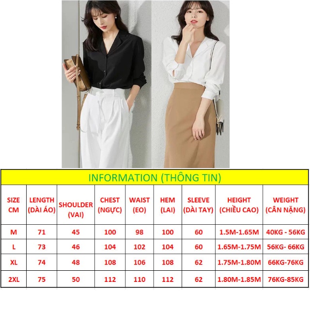 Áo sơ mi nữ cổ vest form rộng tay dài nhiều màu sắc, vải Lụa mềm mịn mát, Không nhăn MVRD2
