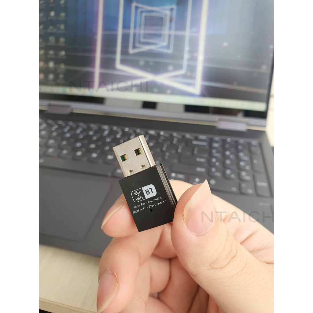 USB Thu WIFI + Bluetooth 5.0  WB-602 | Chuẩn AC 600Mbps | Chipset Realtek RTL8821CU | Băng Tần Kép