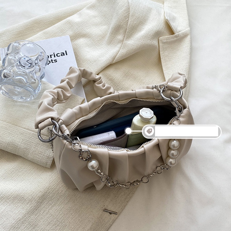 Túi Đeo Chéo Hình Đám Mây Phối Dây Xích Dễ Phối Đồ Thời Trang Hàn Quốc Cho Nữ