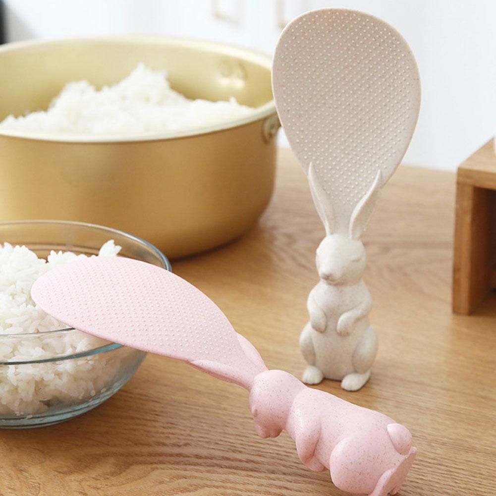 Muỗng xới cơm chống dính W1K6 họa tiết chú thỏ đẹp mắt