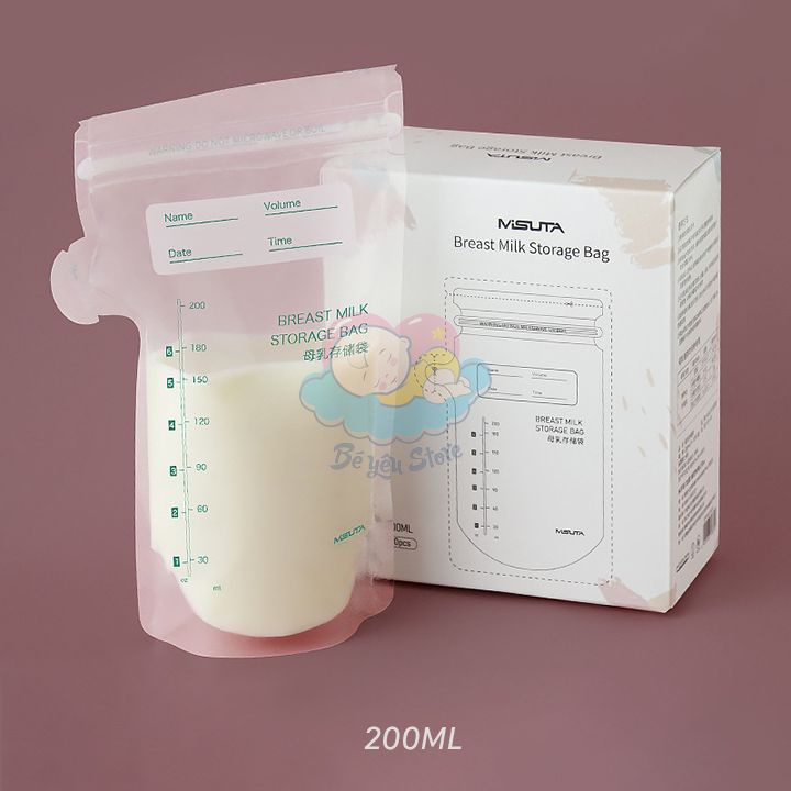 Túi trữ sữa 150ml có vòi rót – Túi trữ sữa 250ml thương hiệu MISUTA cao cấp có khóa zip dễ dàng bảo quản (Hộp 30 túi)