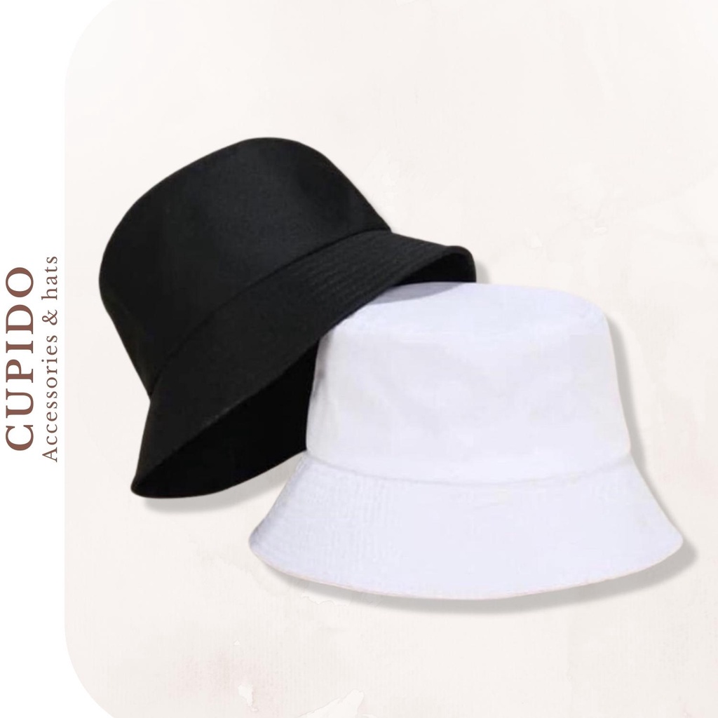 Mũ bucket trơn basic dáng Hàn ulzzang trẻ trung, nón chất kaki chống nắng