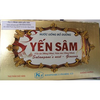 Yến sâm không đường-Dược phẩm Khánh Hòa hộp 10 chai 100ml