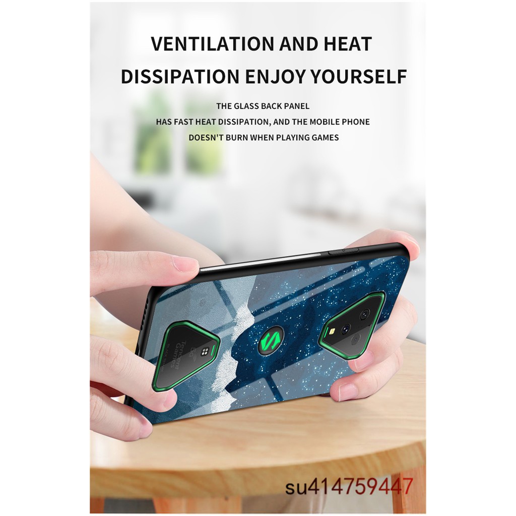 Ốp điện thoại tráng gương viền TPU màu Gradient thời trang cho Mi Black Shark3 xiaomi Black Shark 3