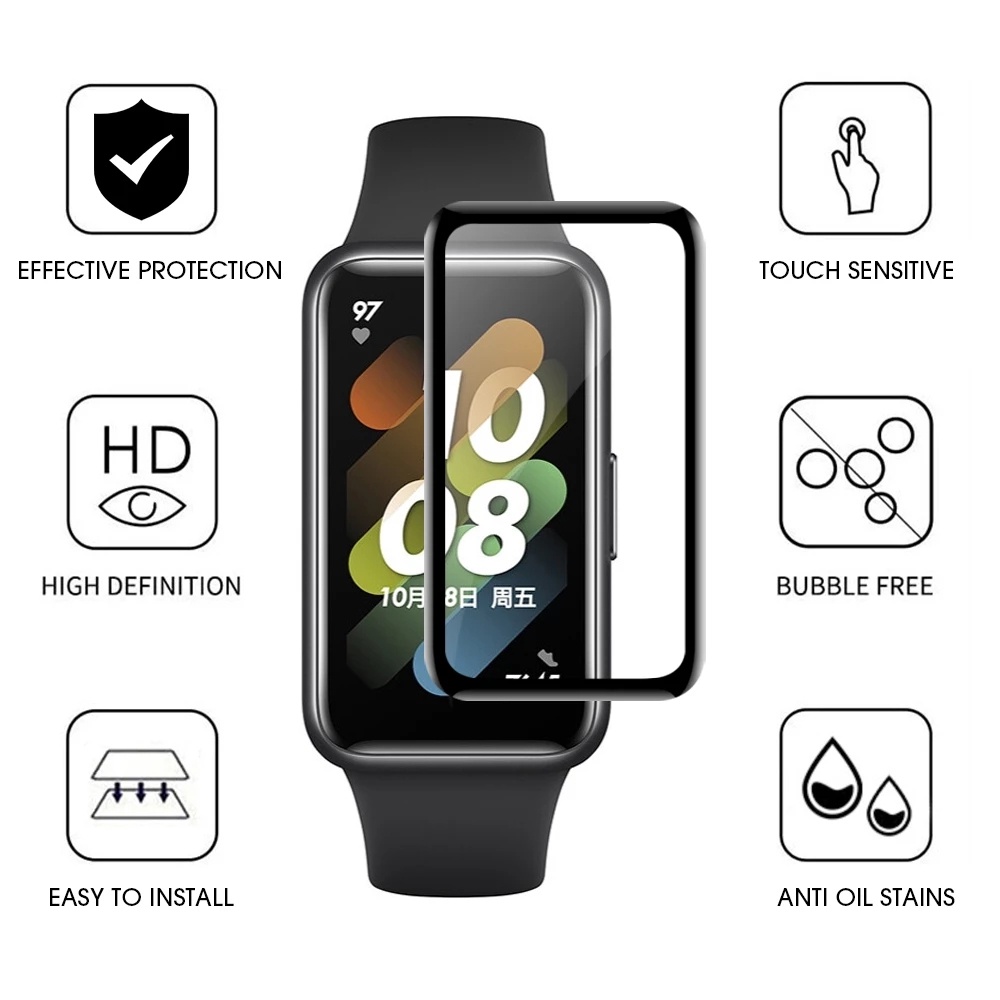 Kính Cường Lực Viền Cong 3D Chuyên Dụng Cho Huawei Band 6 / 7 / Band 6 / 7 Pro / Honor Band 6 / 7