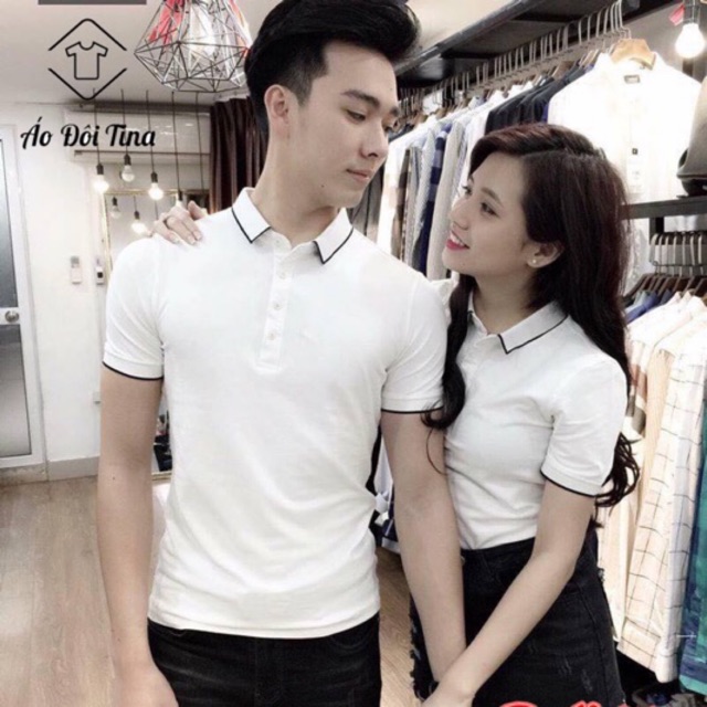 Áo Đôi Cổ Bẻ Đẹp Nhiều Màu