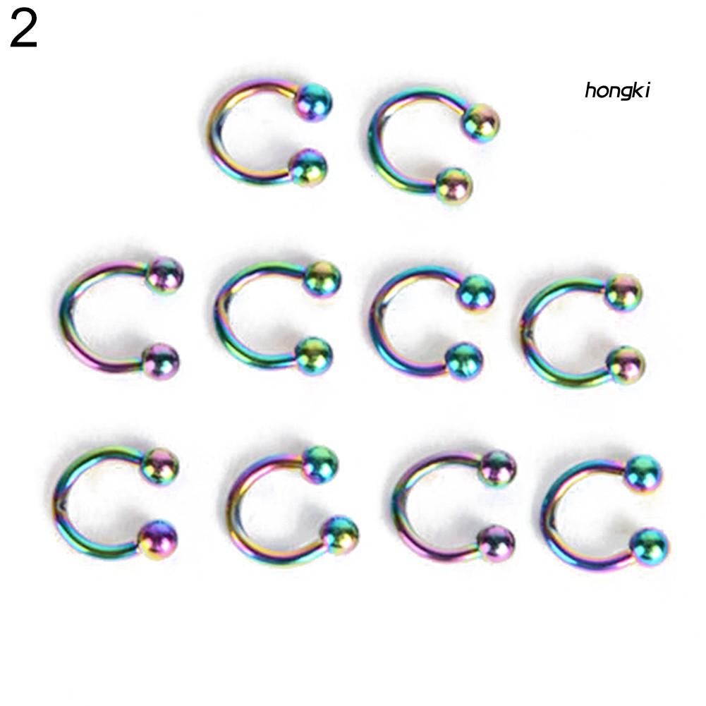 Bộ 10 khuyên mũi bằng thép không gỉ chất lượng cao hợp thời trang