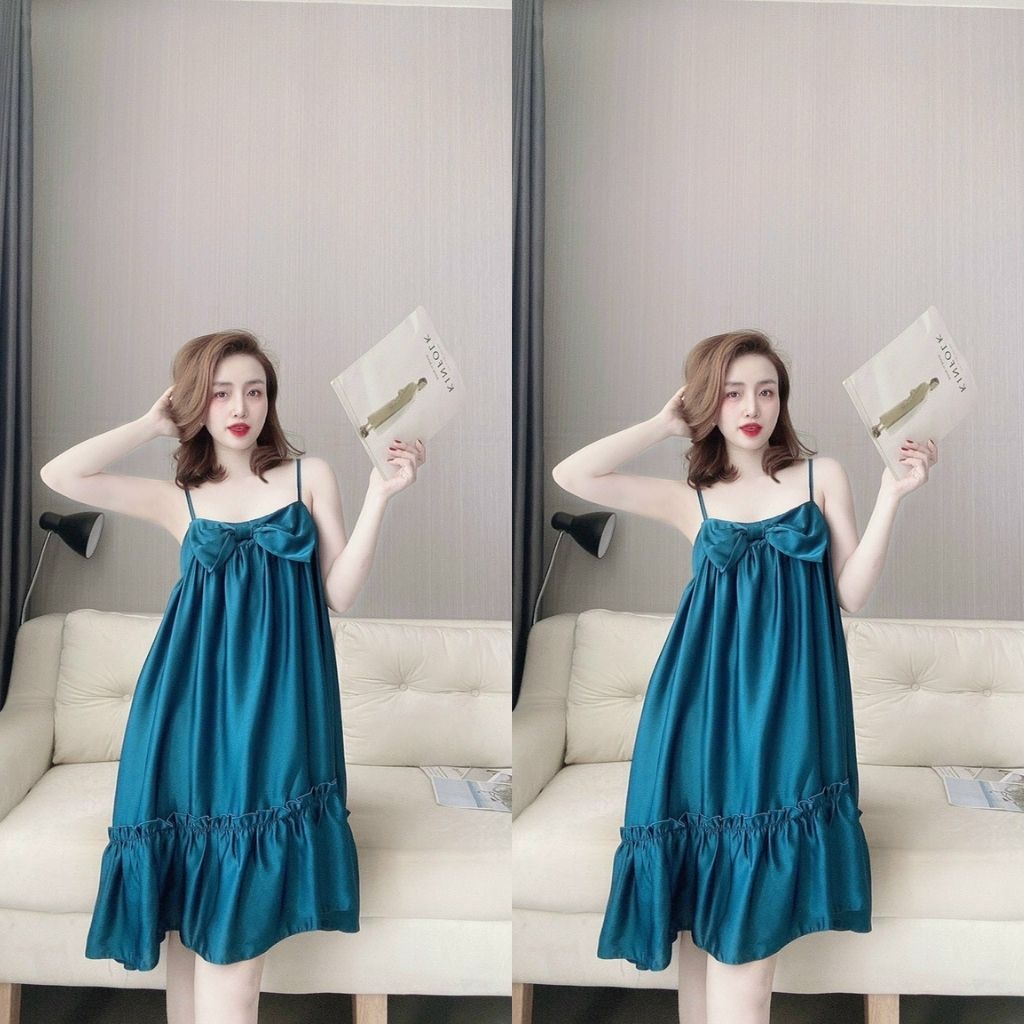 Váy ngủ sexy BIGSIZE ❣️FREE SHIP❣️ Đầm ngủ sexy lụa Latin Chất Siêu Mát Dáng Siêu Xinh &lt;75kg