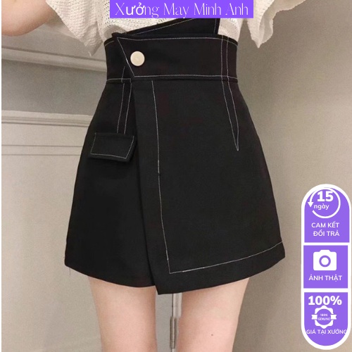 QUẦN GIẢ VÁY VIỀN CHỈ VẠT LẬT QUẦN  SHORT THỜI TRANG MỚI SIÊU XINH