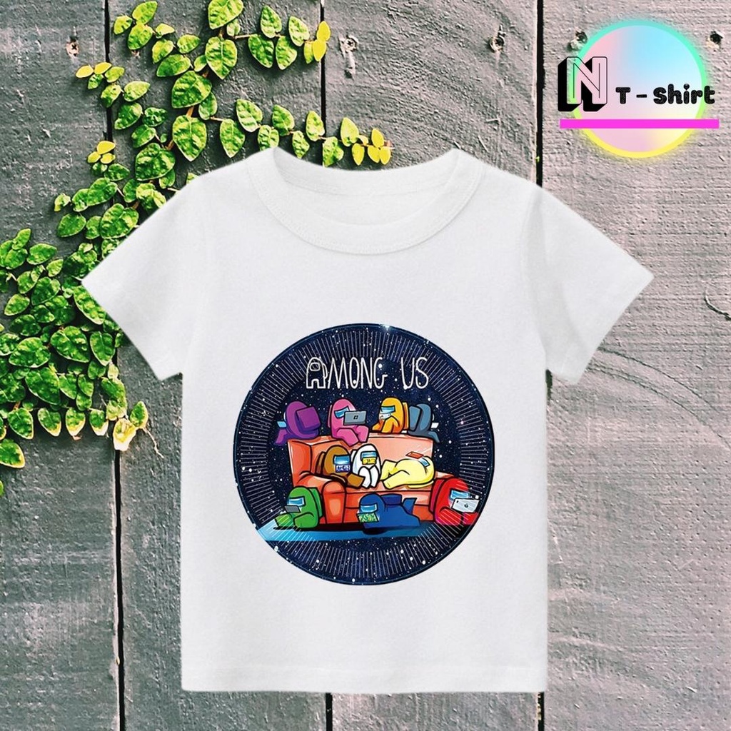Áo thun bé trai và bé gái, Áo phông trẻ em in hình Game Among US, Áo cotton xịn mặc mát thoải mái NTshirt 09