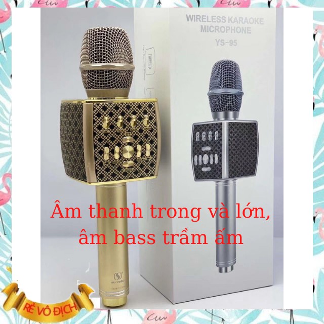 [ Bảo Hành 12 Tháng ] Micro Karaoke bluetooth YS 95 Mic Hát Karaoke Livetream Micro Ghi Âm Hỗ Trợ Đổi Giọng