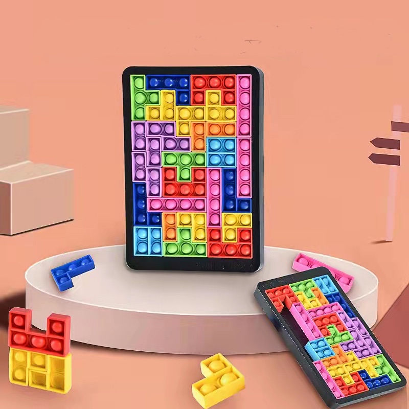 Pop it Xếp Hình - Đồ Chơi Xếp Hình Tetris Nhấn Bóng Rèn Luyện Sự Tập Trung, Giảm Stress Cho Bé Yêu