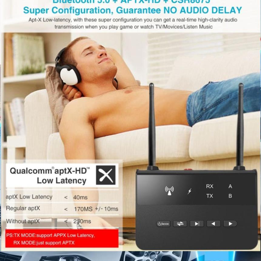 Bộ chuyển đổi bluetooth 5.0 bắt xa và chất lượng vượt trội