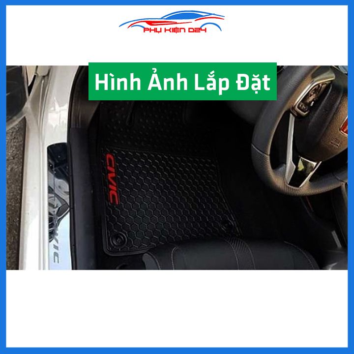 Lót sàn ô tô cao su Civic 2016-2017-2018-2019-2020-2021-2022 không mùi chống trơn trượt