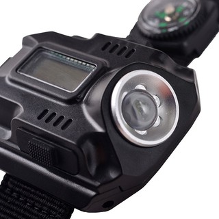 The backpack has a built-in flashlight and rechargeable compass, which is convenient