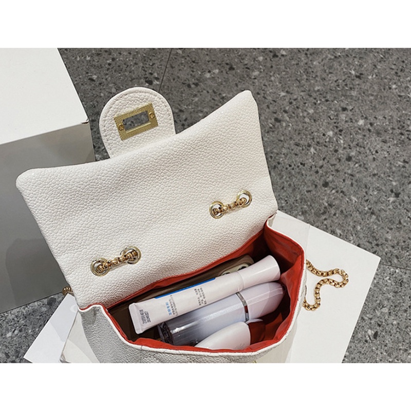 Túi đeo vai IELGY màu trơn phối khóa hình thoi đơn giản phong cách Hàn Quốc cho nữ