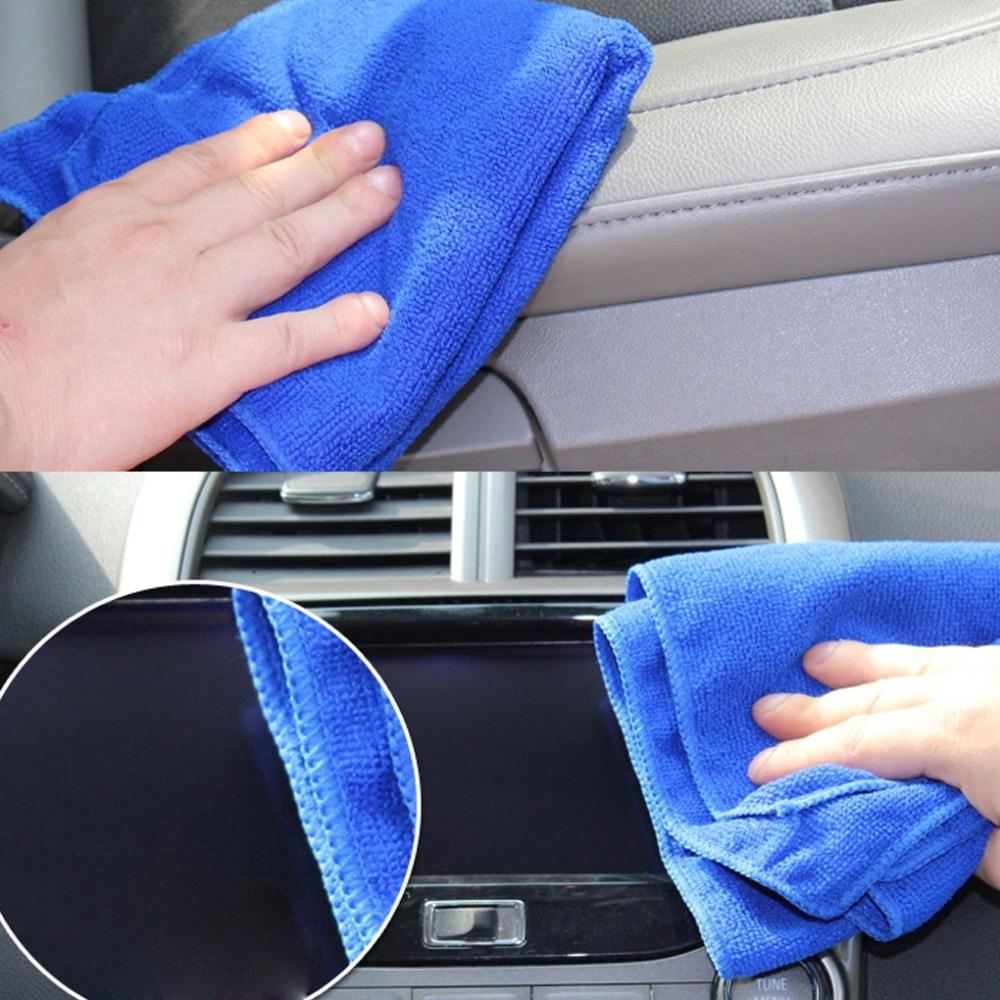 Bộ 10 khăn vải vi sợi dùng lau xe hơi hút nước và khô nhanh kích thước 30*30cm